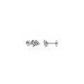 925 Sterling Silver Leaf Design Stud Earrings