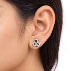 925 Sterling Silver Triangular CZ Stud Earrings