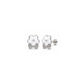 925 Sterling Silver White Floral Stud Earrings