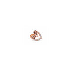 Rose Gold Heart Stud Earrings with Sparkling Stones