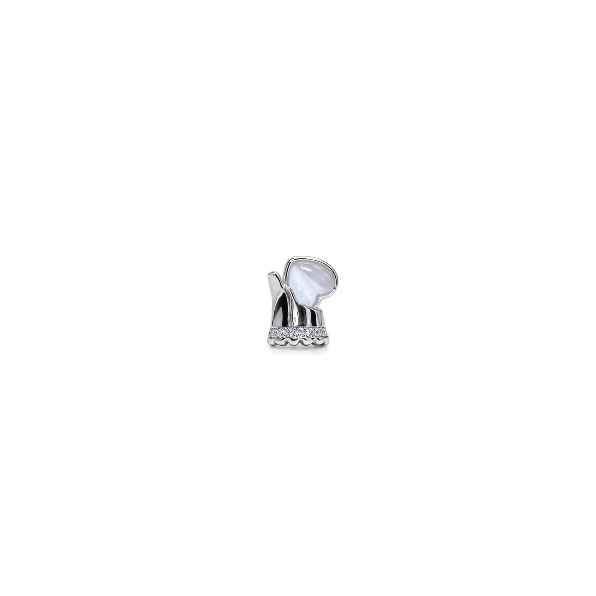925 Sterling Silver White Stone Stud Earrings with Sparkling Accents