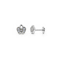925 Sterling Silver Heart Stud Earrings with Sparkling Stones