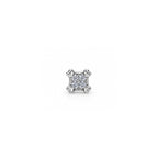 925 Sterling Silver Square Stud Earrings with Sparkling Stones