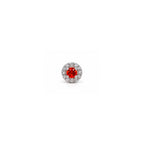 925 Sterling Silver Red Stone Halo Stud Earrings