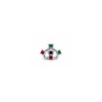 925 Sterling Silver Multicolour Crown Stud Earrings