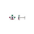 925 Sterling Silver Multicolour Crown Stud Earrings