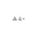 925 Sterling Silver Pink Triangle Stud Earrings