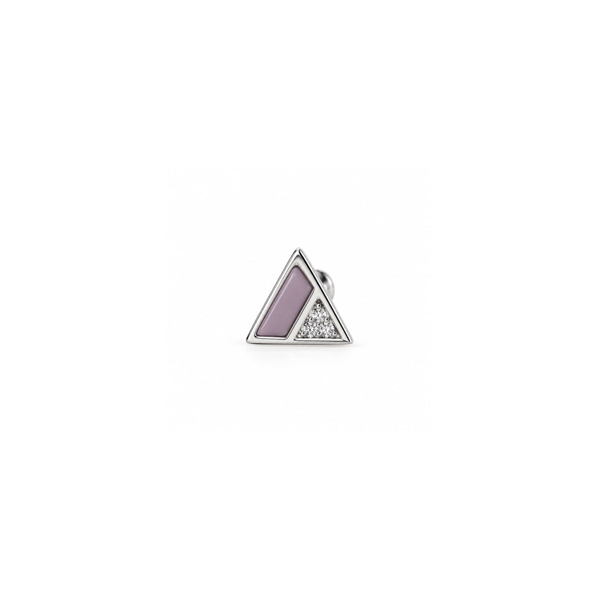 925 Sterling Silver Pink Triangle Stud Earrings