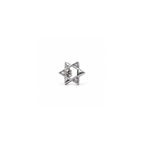925 Sterling Silver Round Geometric Stud Earrings with White Stones