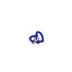 925 Sterling Silver Blue Heart Stud Earrings with White Stones