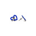 925 Sterling Silver Blue Heart Stud Earrings with White Stones