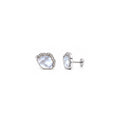 925 Sterling Silver Mother of Pearl Stud Earrings with Sparkling Stones