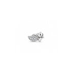 925 Sterling Silver Lotus Flower Stud Earrings with Sparkling Stones