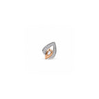 925 Sterling Silver Two-Tone Leaf Stud Earrings with Sparkling Stones