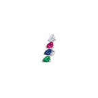 Multicolor stone 925 Sterling Silver Stud Earrings
