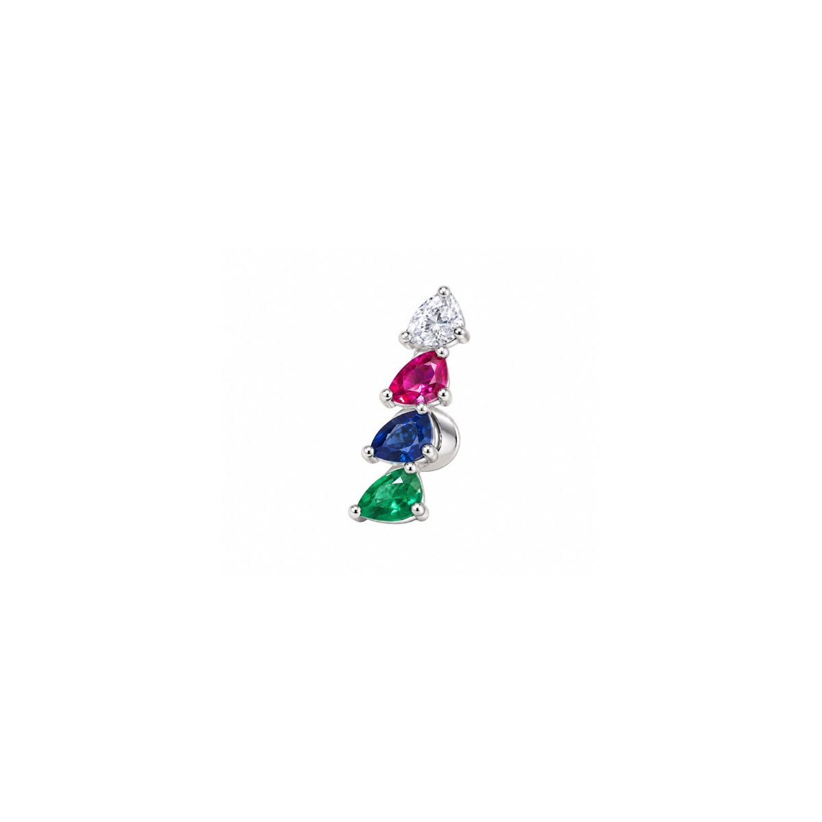 Multicolor stone 925 Sterling Silver Stud Earrings