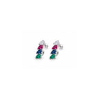 Multicolor stone 925 Sterling Silver Stud Earrings