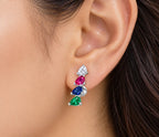 Multicolor stone 925 Sterling Silver Stud Earrings