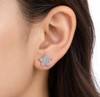Sparkling Star 925 Sterling Silver Stud Earrings