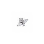 925 Sterling Silver Diamond Floral Stud Earrings