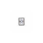 925 Sterling Silver Emerald-Cut Halo Stud Earrings