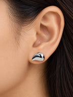 925 Sterling Silver Minimalist Teardrop Stud Earrings