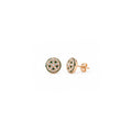 925 Sterling Silver Rose Gold-Plated Green Stone Stud Earrings