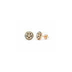 925 Sterling Silver Rose Gold-Plated Green Stone Stud Earrings
