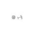 925 Sterling Silver Floral Diamond-Style Stud Earrings