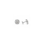 925 Sterling Silver Floral Diamond-Style Stud Earrings