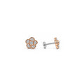 925 Sterling Silver Rose Gold-Plated Floral Stud Earrings