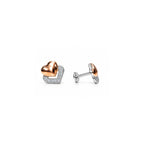 925 Sterling Silver Rose Gold Heart Stud Earrings