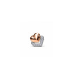 925 Sterling Silver Rose Gold Heart Stud Earrings