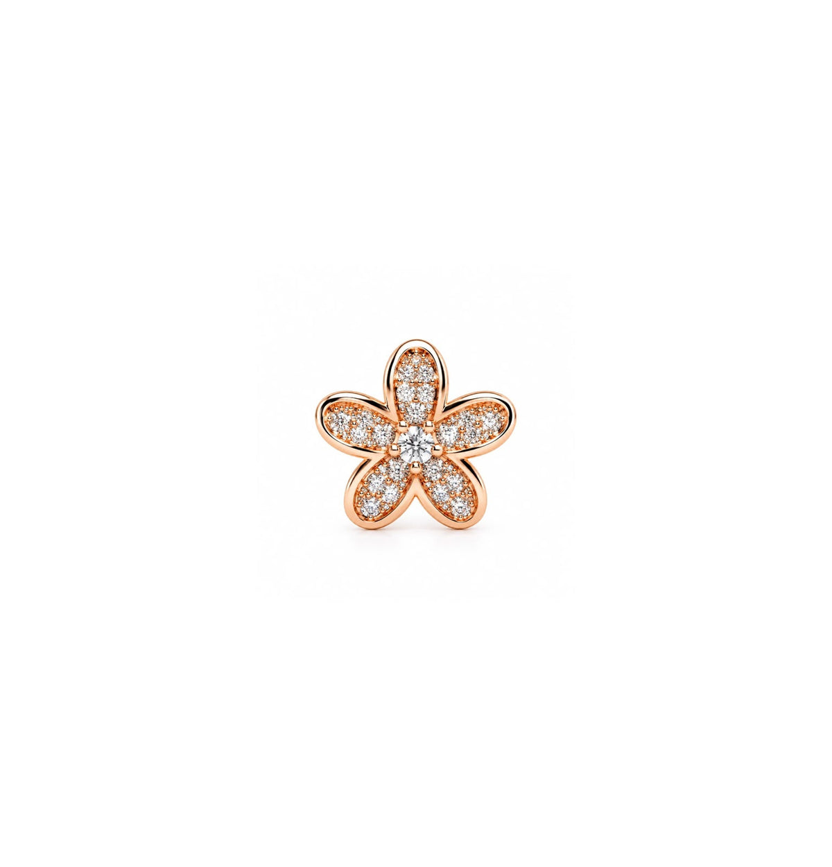925 Sterling Silver Rose Gold Flower Stud Earrings