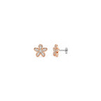 925 Sterling Silver Rose Gold Flower Stud Earrings