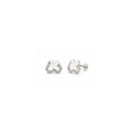 925 Sterling Silver White Floral Stud Earrings with Sparkling Accents