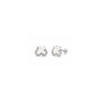 925 Sterling Silver White Floral Stud Earrings with Sparkling Accents