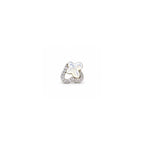 925 Sterling Silver White Floral Stud Earrings with Sparkling Accents