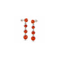 925 Sterling Silver Orange Stone Dangle Earrings