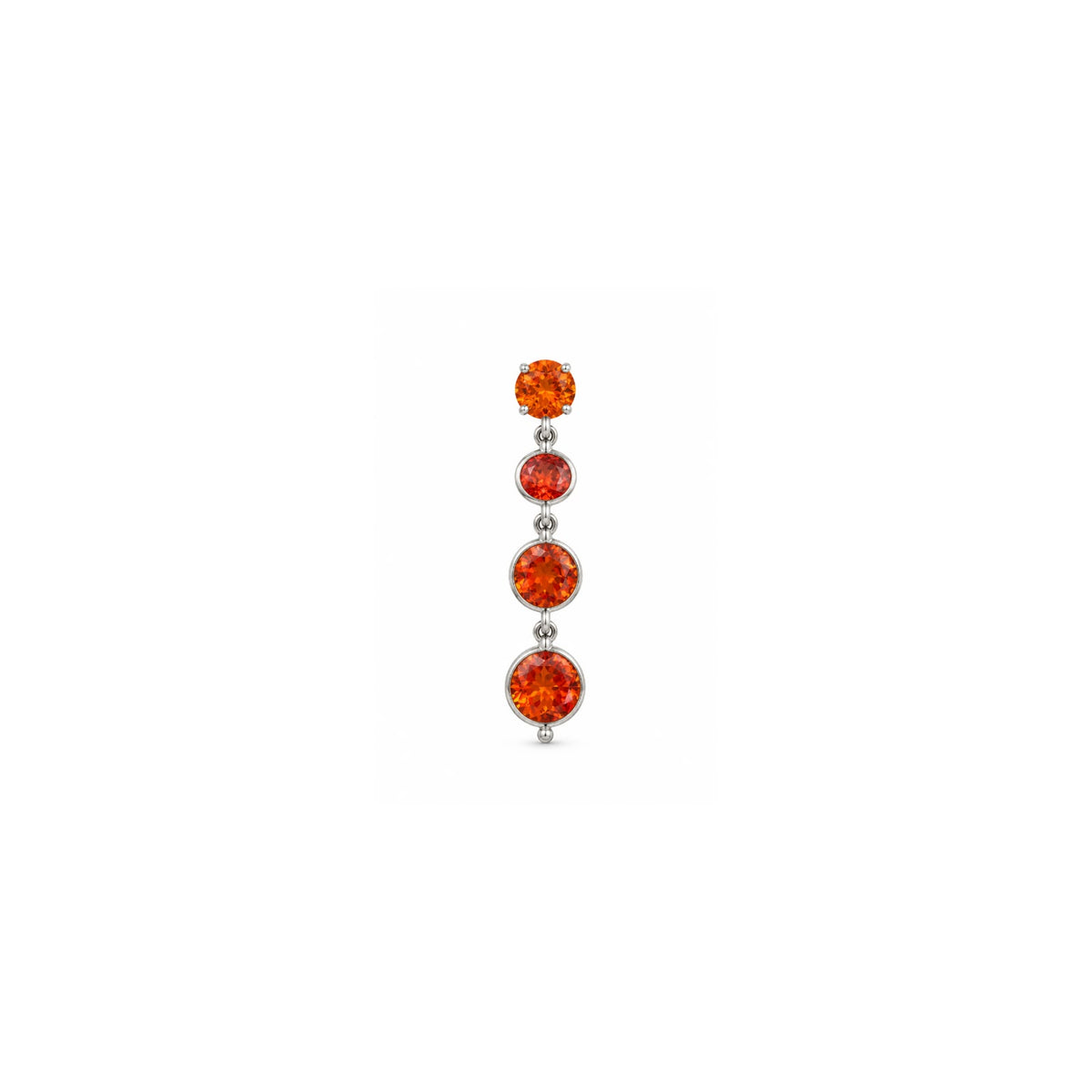 925 Sterling Silver Orange Stone Dangle Earrings