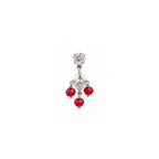925 Sterling Silver Red Stone Dangle Earrings