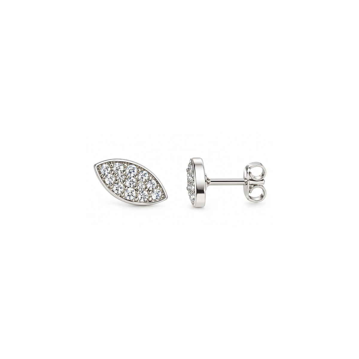 925 Sterling Silver Marquise CZ Stud Earrings