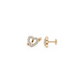 925 Sterling Silver Rose Gold Heart CZ Stud Earrings