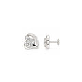 925 Sterling Silver Heart Flower Stud Earrings