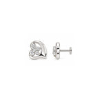 925 Sterling Silver Heart Flower Stud Earrings