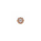 Rose Gold Heart Halo 925 Sterling Silver Stud Earrings