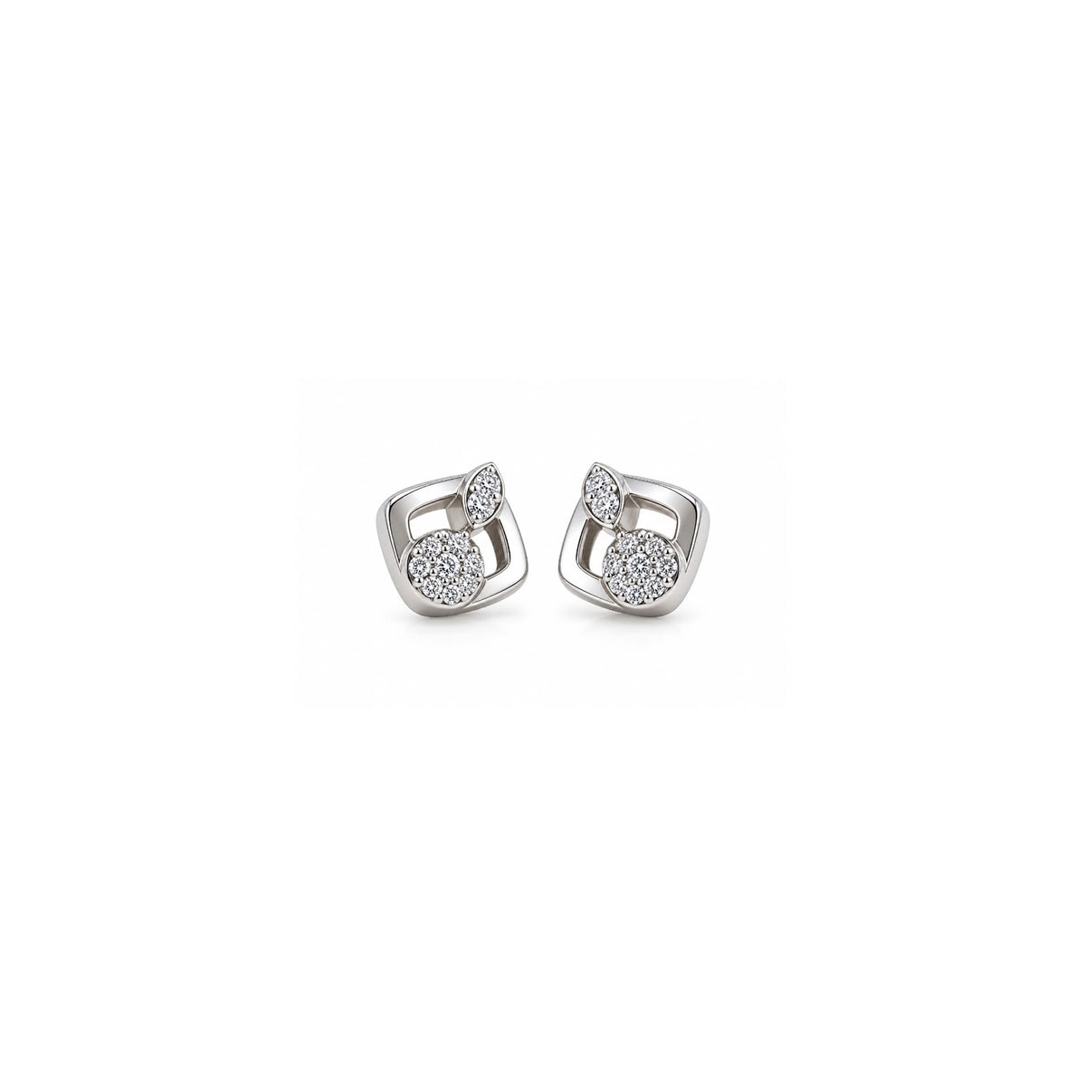 Elegant Geometric 925 Sterling Silver Stud Earrings