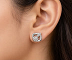 Elegant Geometric 925 Sterling Silver Stud Earrings