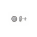 Round Pavé 925 Sterling Silver Stud Earrings