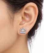 Crown Design 925 Sterling Silver Stud Earrings